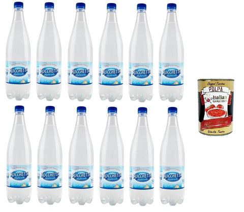 Rocchetta La Chic Natürliches Wasser 12x1 lt Kohlensäurehaltiges Wasser italienisch Original