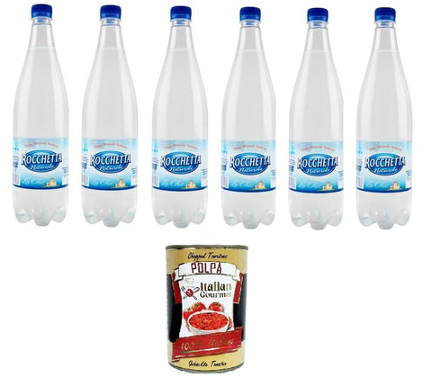 Rocchetta La Chic Natürliches Wasser 6x1 lt Kohlensäurehaltiges Wasser italienisch Original
