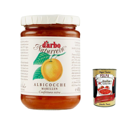 Darbo Marmelade Confettura Naturrein Albicocche Aprikosenkonfitüre Glas 450 g 3x italienisch Original Pastasauce + kostenlos polpa 400 g