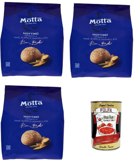Italian Gourmet Konfitüren Motta Il Mottino Inspiriert von Brot, Butter und Marmelade 4x 270gr + Italian Gourmet Polpa di Pomodoro 400g 8032804040014