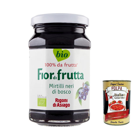 Rigoni di Asiago - Fiordifrutta Fruchtaufstrich - Schwarze Blaubeeren -Aufstrich Marmelade Konfitüre Brotaufstriche Original aus 12x250 g italienisch Original