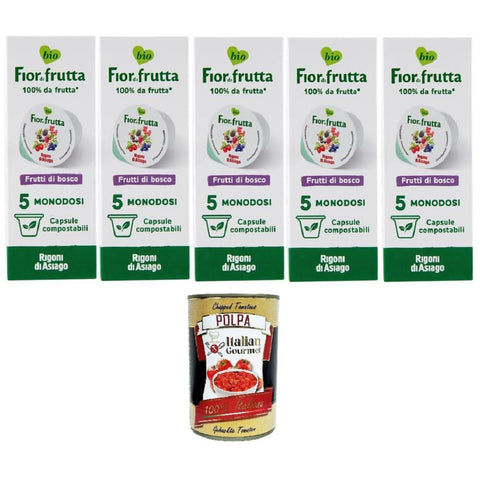 Rigoni di Asiago Fior di Frutta Confettura Frutti di Bosco 5 monodosi Fior di Frutta Wildbeermarmelade 5 Einzeldosen 5x100 g italienisch Original Pastasauce +