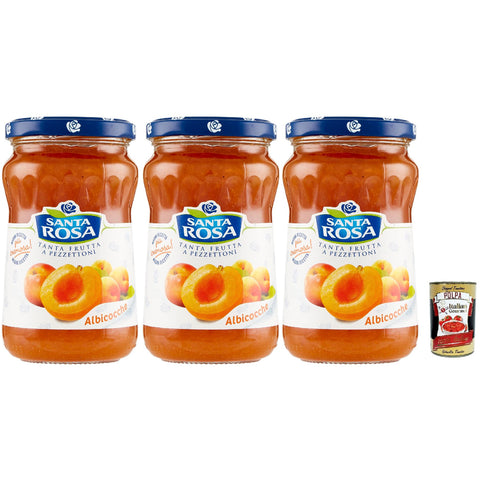 Santa Rosa Confettura di Albicocche, Aprikosen marmelade, apricot jam, ideal für Desserts und Kuchen 3x 350 g italienisch Original