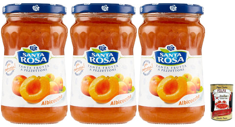 Santa Rosa Confettura di Albicocche, Aprikosen marmelade, apricot jam, ideal für Desserts und Kuchen 3x 350 g italienisch Original