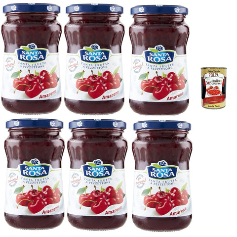 Santa Rosa Confettura di Amarene, Schwarze Kirschen marmelade 6x350g Original italienisch Gebäck