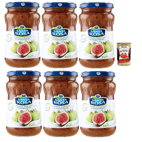 Santa Rosa Confettura di Fichi Feigen marmelade Brotaufstrich figs jam ideal für Desserts und Kuchen 6x350 g italienisch Original Gebäck + kostenlos polpa 400 g