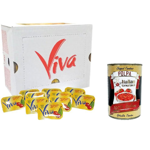 Viva HO.RE.CA Confettura di Ciliegia monodose Einzeldosis Kirschmarmelade 120x25 g italienisch Original Pastasauce + kostenlos polpa 400 g