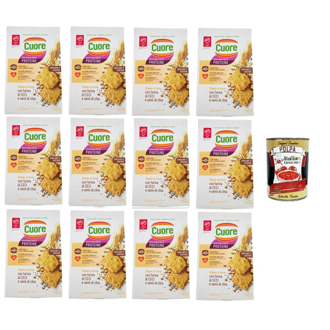 Cuore Sfoglie al forno con farina di Ceci e semi di chia Gebackener Blätterteig mit Kichererbsenmehl und Chiasamen 12x170g Original italienisch