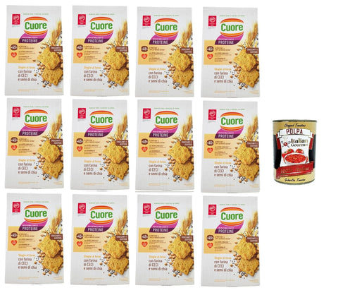 Cuore Sfoglie al forno con farina di Ceci e semi di chia Gebackener Blätterteig mit Kichererbsenmehl und Chiasamen 12x170g Original italienisch