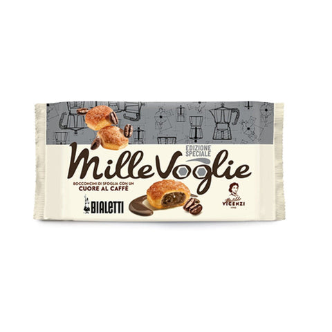 Italian Gourmet Krokant Matilde Vicenzi Millevoglie Caffè Bialetti 100g, Bialetti Blätterteig-Häppchen mit Kaffeefüllung Herz 10x100gr + Italian Gourmet Polpa di Pomodoro 400g