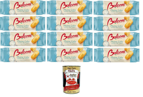 Balconi Plume Cake Classico allo Yogurt Klassischer Joghurt-Pflaumenkuchen vom Balkon 12x190 g italienisch Original Gebäck + gratis Polpa 400 g