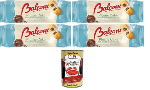 Balconi Plume Cake con Cuore di Cioccolato Plume Cake mit Schokoladenherz 4x 190 gr Kuchen & Torten italienisch Original