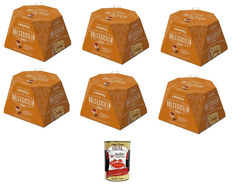 Italian Gourmet Kuchen & Torten Dais Panettone „Tiramisù“ Mit Tiramisu-Creme und dunklen Schokoladenstückchen 6x750g+ Italian Gourmet polpa 400g 8032804040014