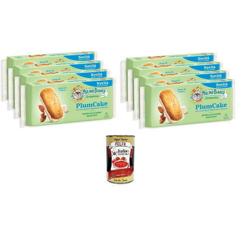 Mulino Bianco Armonia Plumcake granella di mandorle e ricotta Plumcake gehackte Mandeln und Ricotta - 8x155 g italienisch Original Pastasauce + kostenlos polpa 400
