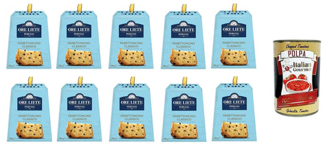 Italian Gourmet Kuchen & Torten Ore Liete Perugia 1907 Panettoncino Astuccio Karton 10x100gr + Italian Gourmet polpa 400g 8032804040014