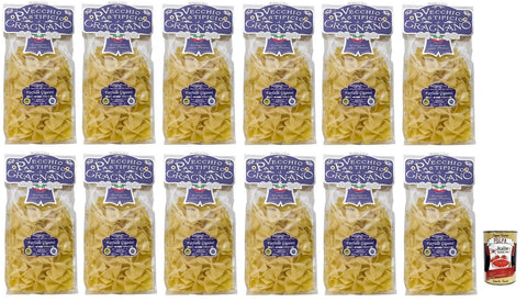 Italian Gourmet Kurze Pasta 12x Il Vecchio Pastificio di Gragnano Pasta Farfalle,Gragnano IGP-Nudeln aus Hartweizengrieß von höchster Qualität 500g + Italian Gourmet Polpa di Pomodoro 400g Dose 8033406260312