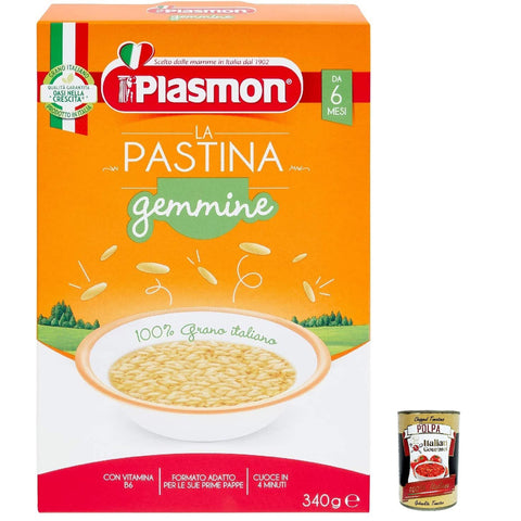 Plasmon Pastina Gemmine 340 g 12x italienisch Original Pastasauce + kostenlos polpa 400 g
