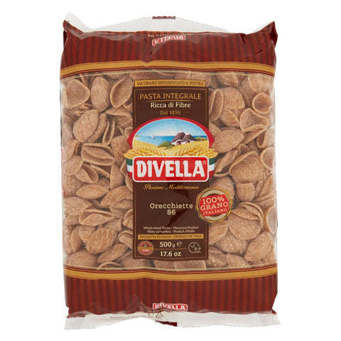 Italian Gourmet Kurze Pasta 24x Pasta Divella Orecchiette integrale n. 86 Vollkor italienisch Nudeln 500 g + Italian Gourmet polpa 400g 8005121052862