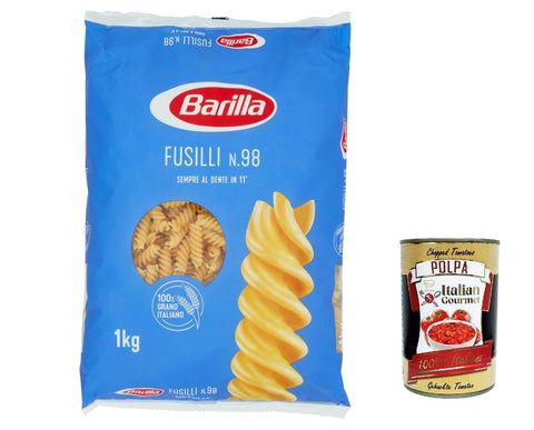 Italian Gourmet Kurze Pasta 3x Pasta Fusilli Nr. 98 italienisch Nudeln 1kg pack + Italian Gourmet polpa 400g 8076809540513