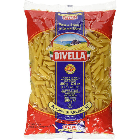 Divella Pasta 100% Italienisch N°38 Pennette di Mezzani 500 g Kurze Pasta Original