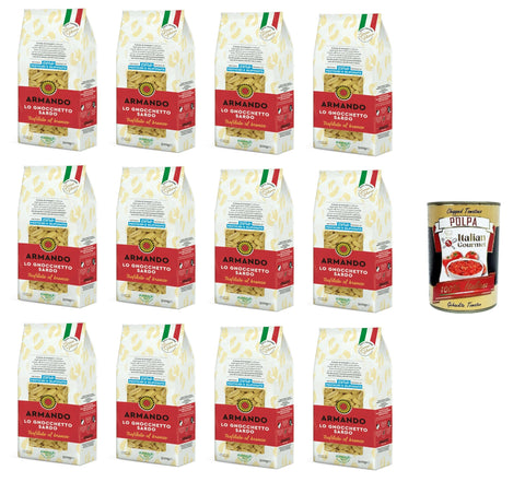 Italian Gourmet Kurze Pasta Armando Lo Gnocchetto Sardo, Trafilato al bronzo Der Sardo Gnocchetto, aus Bronze gezogen 12x500gr + Italian Gourmet polpa 400g 8032804040014