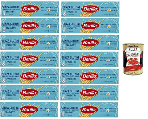 Italian Gourmet Kurze Pasta Barilla Pasta Spaghetti Senza Glutine Glutenfrei pasta nudeln, gluten free 14x 400gr+ Italian Gourmet polpa 400gr 8032804040014