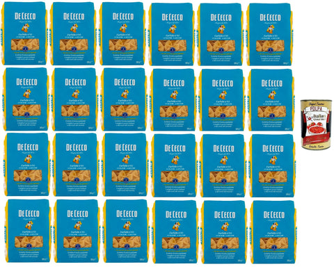 Italian Gourmet Kurze Pasta De Cecco Farfalle Pasta, Italienischer Hartweizen, 24 x 500g Packungen, + Italian Gourmet polpa 400g