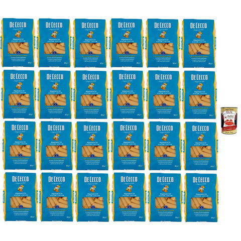 De Cecco Rigatoni Nr. 24 Italienische Hartweizenpasta Packungen Pasta aus 100% Italienischem Weizen 24x500 g italienisch Original + kostenlos polpa 400 g