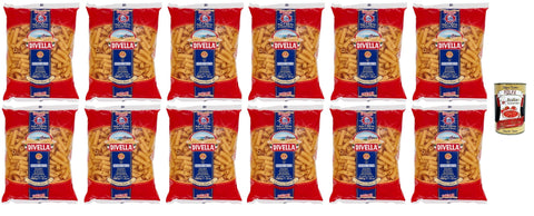 Italian Gourmet Kurze Pasta Divella Pasta 100% Italienisch Canneroni Rigati 21, Nudeln aus Hartweizengrieß, Kochen 9 Minuten 12x 500g + Italian Gourmet polpa 400g 8032804040014