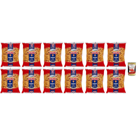 Divella Pasta 100% Italienisch Canneroni Rigati 21 Nudeln aus Hartweizengrieß Kochen 9 Minuten 12x500 g italienisch Original + kostenlos polpa 400 g