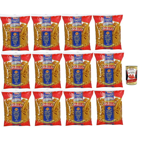 Divella Pasta 100% Mezzani Tagliati 35, Nudeln aus Hartweizengrieß, Kochen 8 Minuten 12x500g Original italienisch