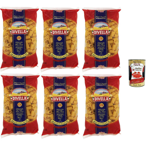 Divella Pasta 100% Italienisch Mezzi Occhi di Lupo N° 20, Nudeln aus Hartweizengrieß, Kochen 11 Minuten 6x 500 g Original
