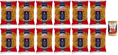 Italian Gourmet Kurze Pasta Divella Pasta 100% Italienisch Mezzi Rigatoni N° 18, Nudeln aus Hartweizengrieß, Kochen 9 Minuten 12x 500g + Italian Gourmet polpa 400g 8032804040014
