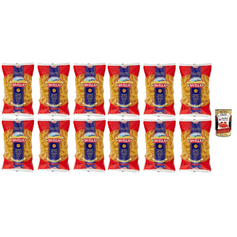 Divella Pasta 100% Italienisch Penne Candela 29 Nudeln aus Hartweizengrieß Kochen 11 Minuten 12x500 g italienisch Original + kostenlos polpa 400 g