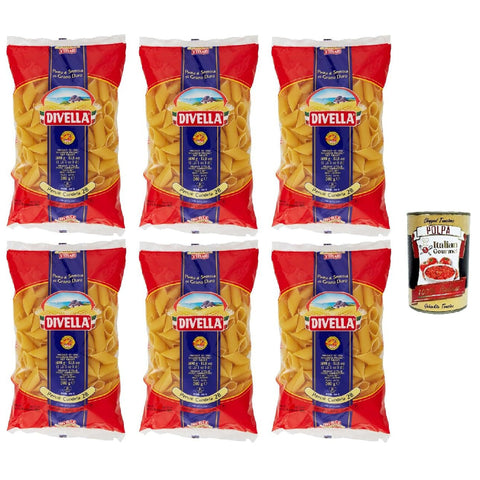 Divella Pasta 100% Italienisch Penne Candela 29, Nudeln aus Hartweizengrieß, Kochen 11 Minuten 6x 500 g Original