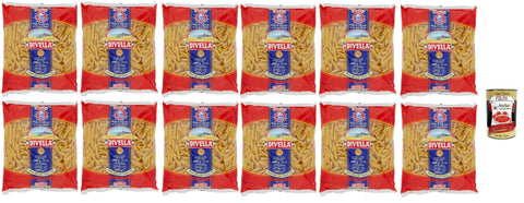 Italian Gourmet Kurze Pasta Divella Pasta 100% Italienisch Penne Mezzani Rigate 23, Nudeln aus Hartweizengrieß, Kochen 9 Minuten 12x 500g + Italian Gourmet polpa 400g 8032804040014