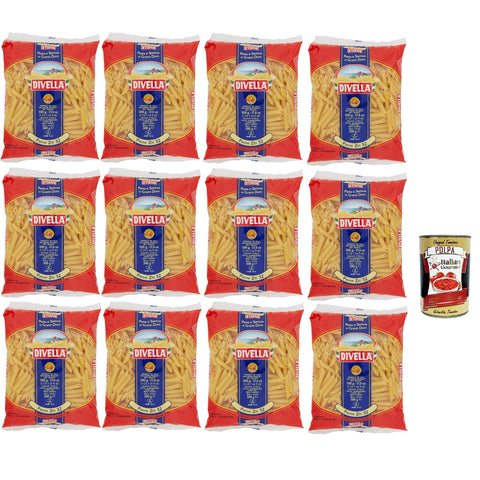 Divella Pasta 100% Italienisch Penne Ziti n. 32, Nudeln aus Hartweizengrieß, Kochen 8 Minuten 12x 500 g Original