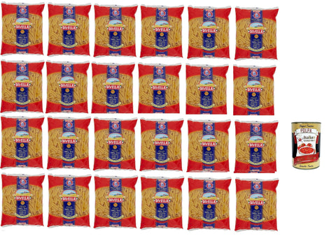 Italian Gourmet Kurze Pasta Divella Pasta 100% Italienisch Penne Ziti Rigate 27, Nudeln aus Hartweizengrieß, Kochen 9 Minuten 24x 500g + Italian Gourmet polpa 400g 8032804040014