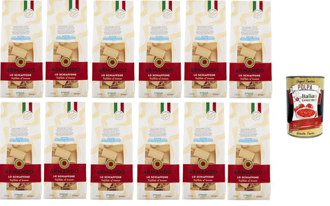 Italian Gourmet Kurze Pasta Il Grano Di Armando Lo Schiaffone Italienischer Weizen Bronze gezeichnet 100% Italienische Pasta 12 x 500g + Italian Gourmet Polpa di Pomodoro 400g 8032804040014