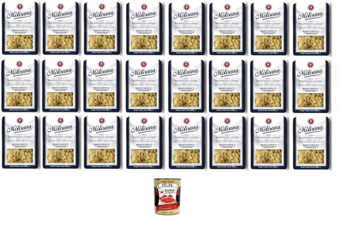 Italian Gourmet Kurze Pasta La Molisana Insalata di Pasta N°72,semola di grano duro, Grano decorticato a pietra Nudeln aus Hartweizengrieß aus Bronze gezogen, geschälter Weizen 24x500gr+ Italian Gourmet polpa 400gr 8032804040014