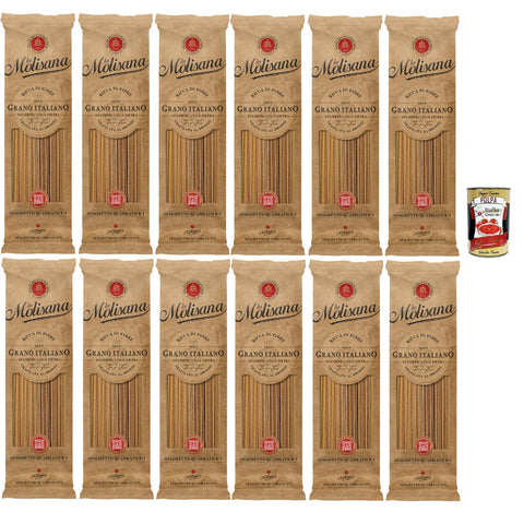 La Molisana Pasta Integrale Spaghetti quadrati n°1, Vollkornnudeln Vollkornpasta 12x500g Original italienisch