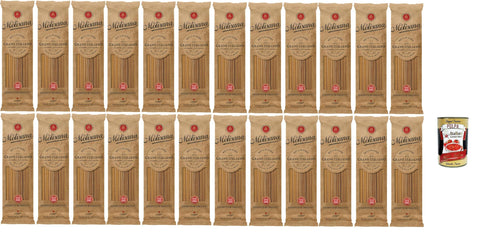Italian Gourmet Kurze Pasta La Molisana Pasta Integrale Spaghetti quadrati n°1, Vollkornnudeln Vollkornpasta,100% italienischer Weizen,Bronzepaste 24x 500g Packung + Italian Gourmet polpa 400g 8032804040014