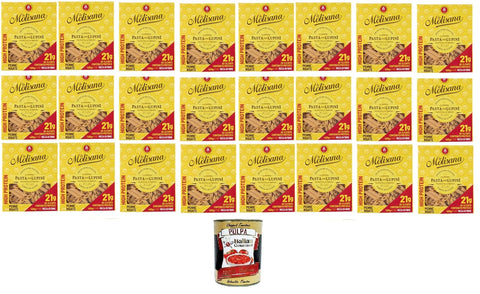 Italian Gourmet Kurze Pasta La Molisana, Penne rigate mit Lupinen, Protein-Tagliatelle mit Lupinenmehl und italienischem Hartweizengrieß - bronzegezogen 24x400gr + Italian gourmet polpa 400g 8032804040014
