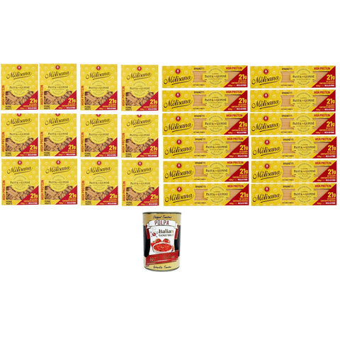 La Molisana Spaghetti & Penne rigate mit Lupinen, Protein Tagliatelle mit Lupinenmehl und italienischem Hartweizengrieß bronzegezogen 24x400 gr italienisch Original