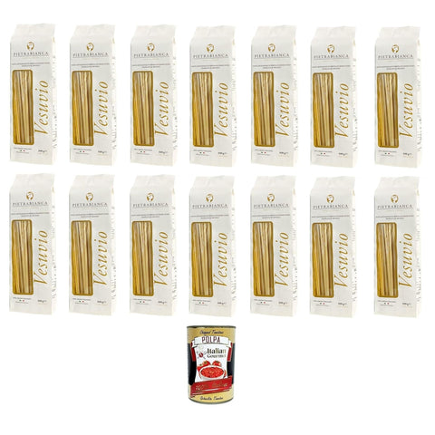 Pietrabianca Pasta di Semola Artigianale trafilata al bronzo handgefertigte, aus Bronze gezogene Grießnudeln „Linguine“ 14x500g Original italienisch