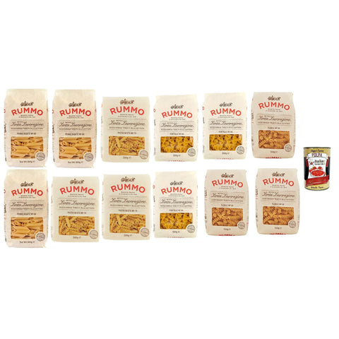 Rummo Testpaket Pasta mista Farfalle Penne rigate Fusilli Hartweizengrieß Pasta Italienische Nudeln Packung 12x500g Original italienisch