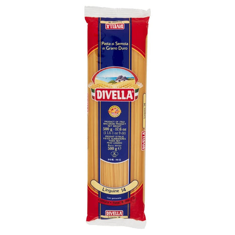 Italian Gourmet Längliche Pasta 10x Divella Linguine N. 14 Hartweizengrieß Pasta Italienische Nudeln 500g Packung + Italian Gourmet Polpa di Pomodoro 400g Dose 8005121000146