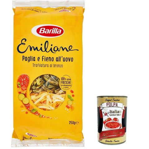 Barilla Pasta all' Uovo Le Emiliane Paglia e Fieno, Eiernudeln, Pasta mit Ei 250 g Längliche Pasta italienisch Original