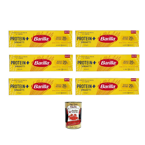 Barilla Protein+ Spaghetti 400 gr, Pasta reich an pflanzlichem Protein, 6x 400 g Längliche Pasta italienisch Original