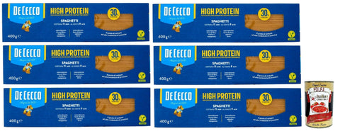 Italian Gourmet Längliche Pasta De Cecco Spaghetti Nr. 12, High protein, Italienische Hartweizennudeln, 6 Packungen à 400g, Pasta aus 100% italienischem Hartweizen, + Italian Gourmet polpa 400g 8032804040014
